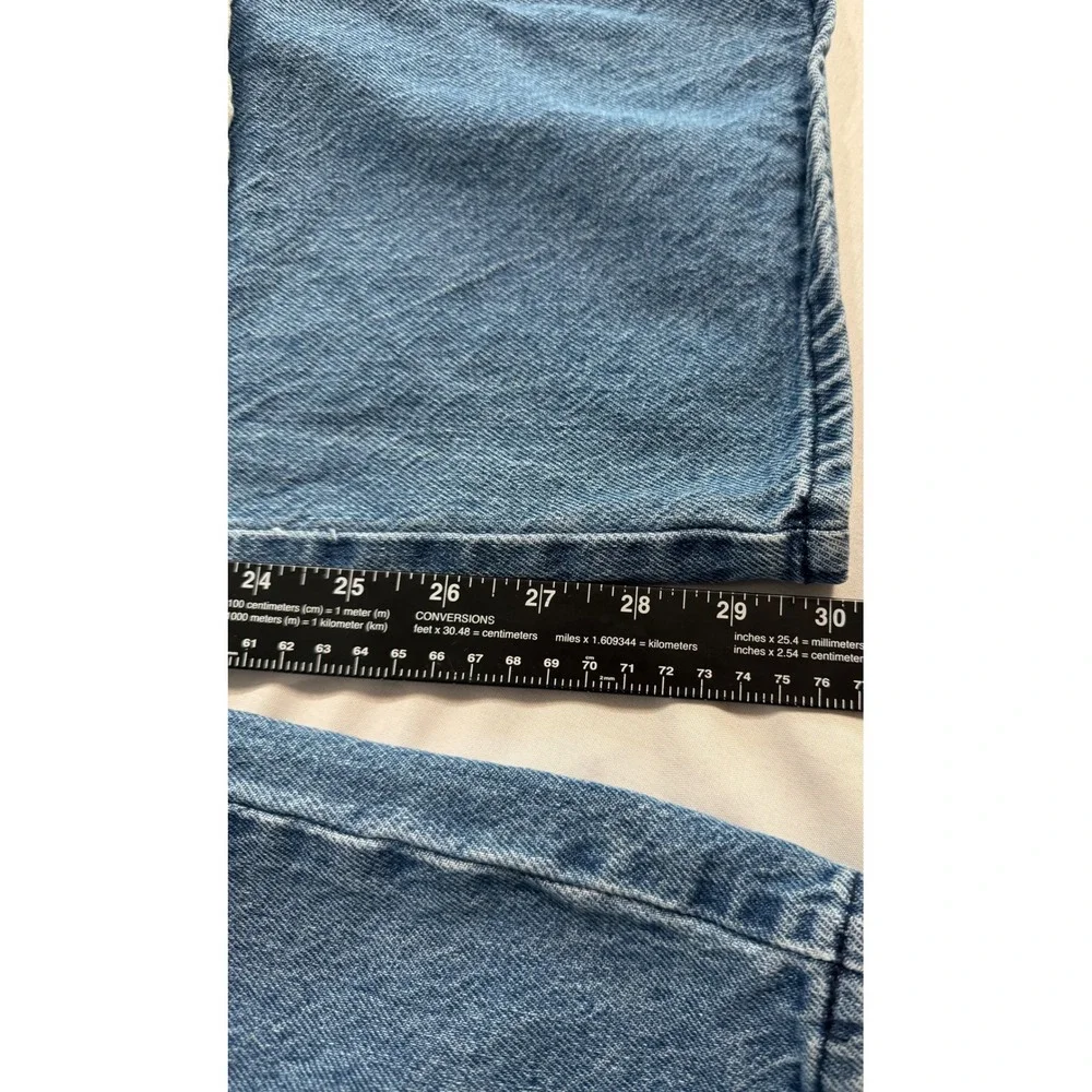 PacSun Baggy Jeans Womens 26 Blue Denim Bandana Patchwork High Rise Wide Leg - Picture 5 of 7
